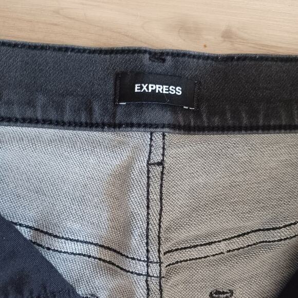 Express High Waist  Frayed Ankle Jeans Faded Black Size 8 (29W) RETIRED Style - Picture 11 of 11